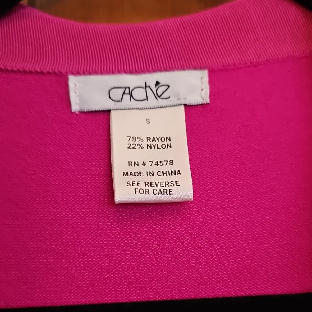 Cache Magenta Ruffled Cardigan - Picture 2 of 5